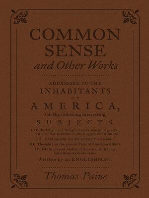 cover image of Common Sense and Other Works